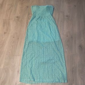 Strapless mint summer time dress